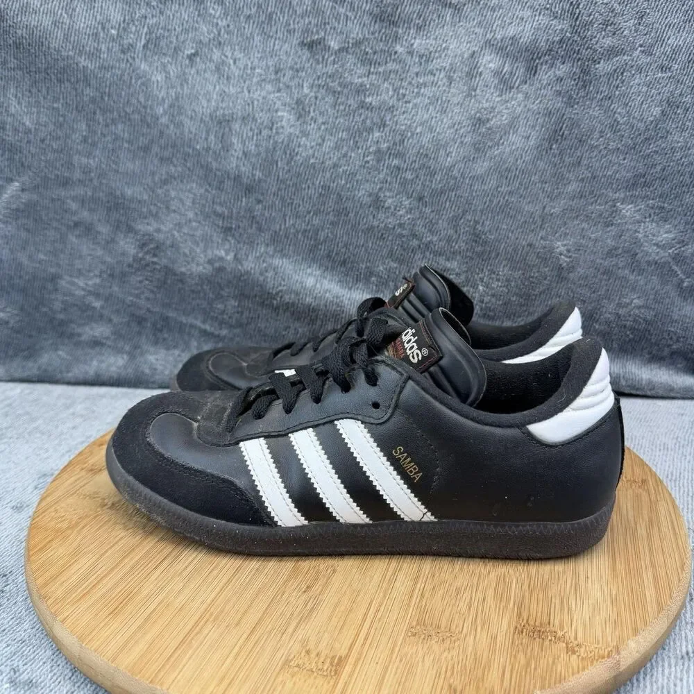 Adidas Samba Shoes Mens Size 5.5 Black Leather Indoor Soccer Sneakers 036516